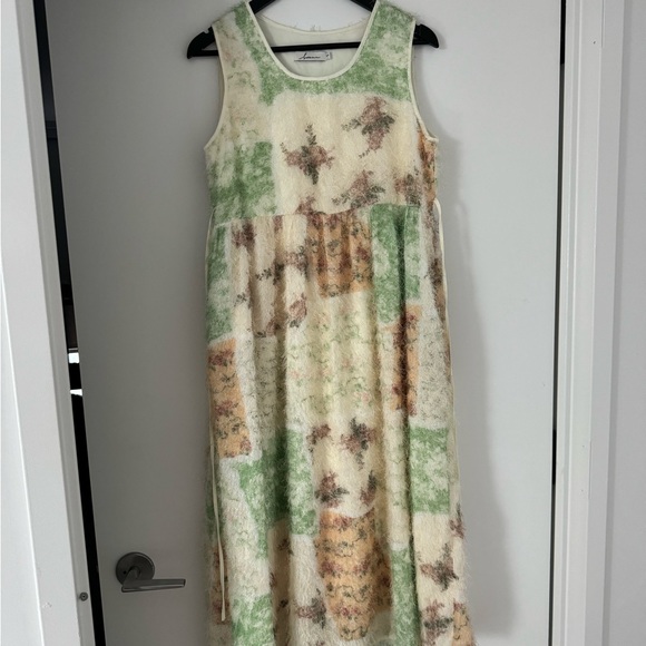 Vintage Textured Print Sleeveless Midi Dress - Picture 1 of 7